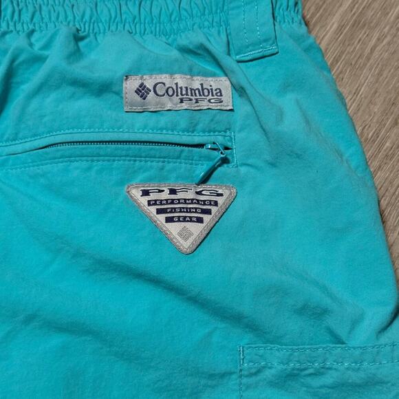 Columbia PFG XXL Fishing Shorts Omni-Shade Blue Nylon Swim Trunks Mesh Liner - Picture 2 of 10